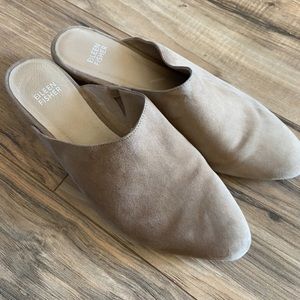 Eileen Fisher Suede Leather Mules